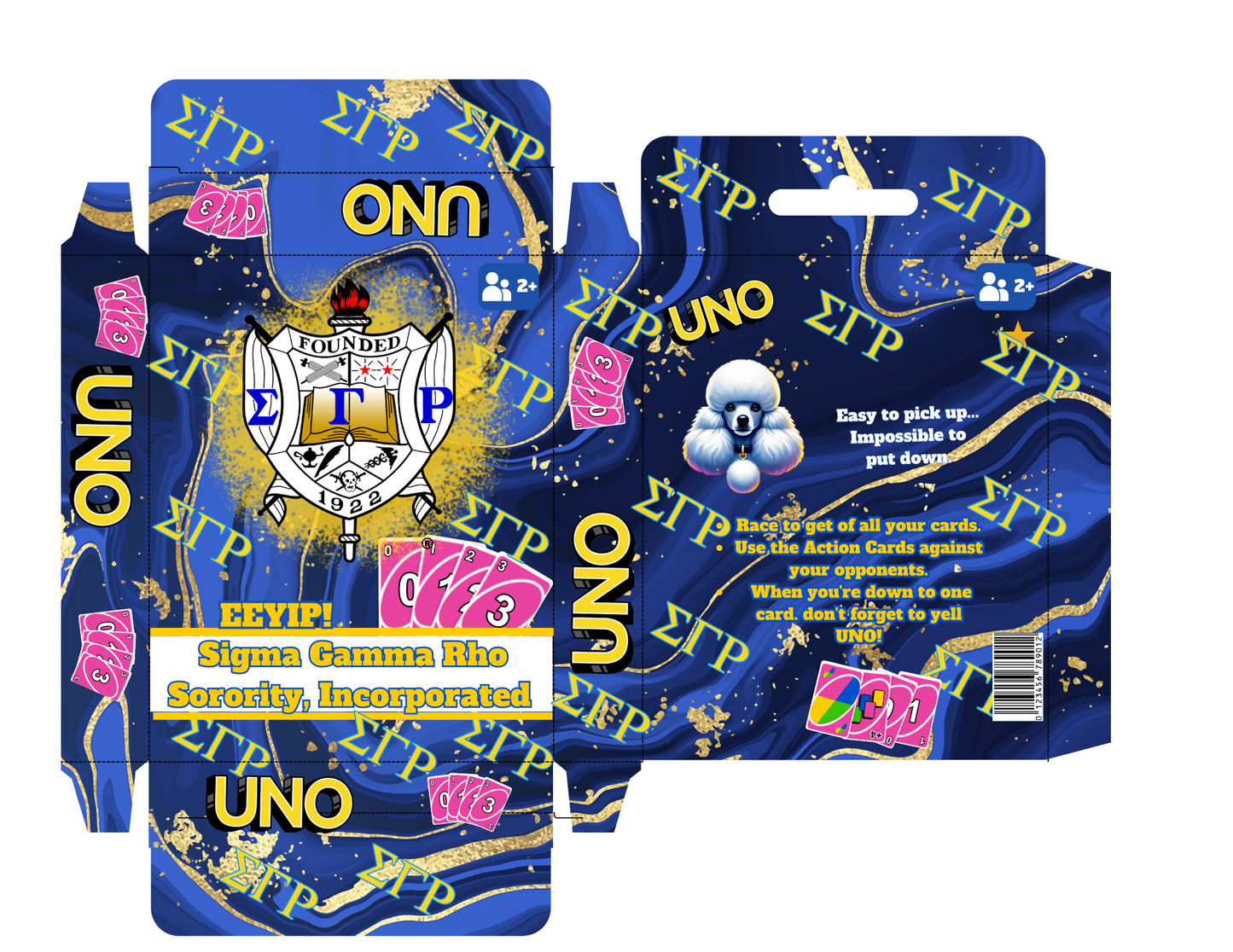 Sigma Gamma Rho UNO Cards Editable Template