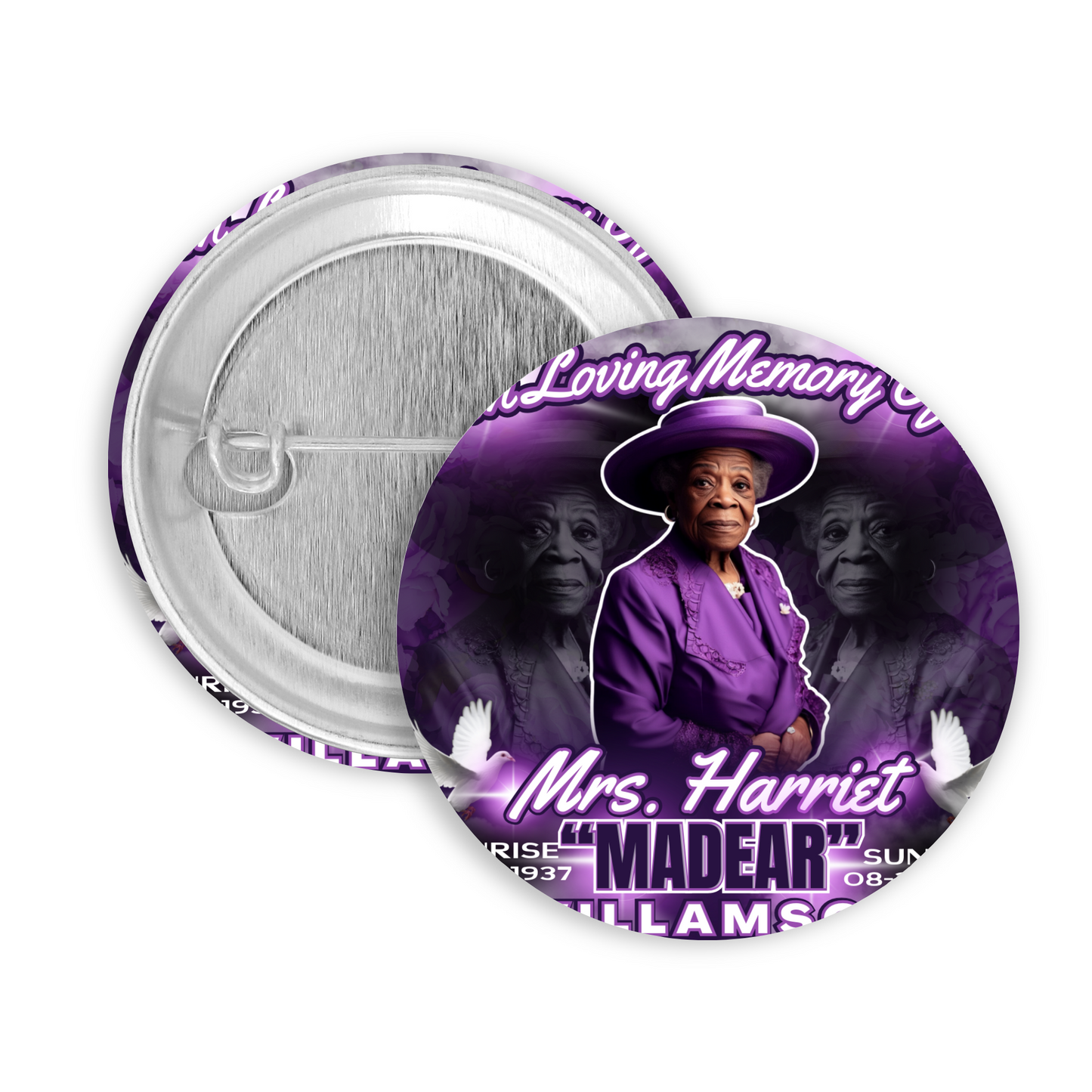 Single Editable Memorial Design (Purple)