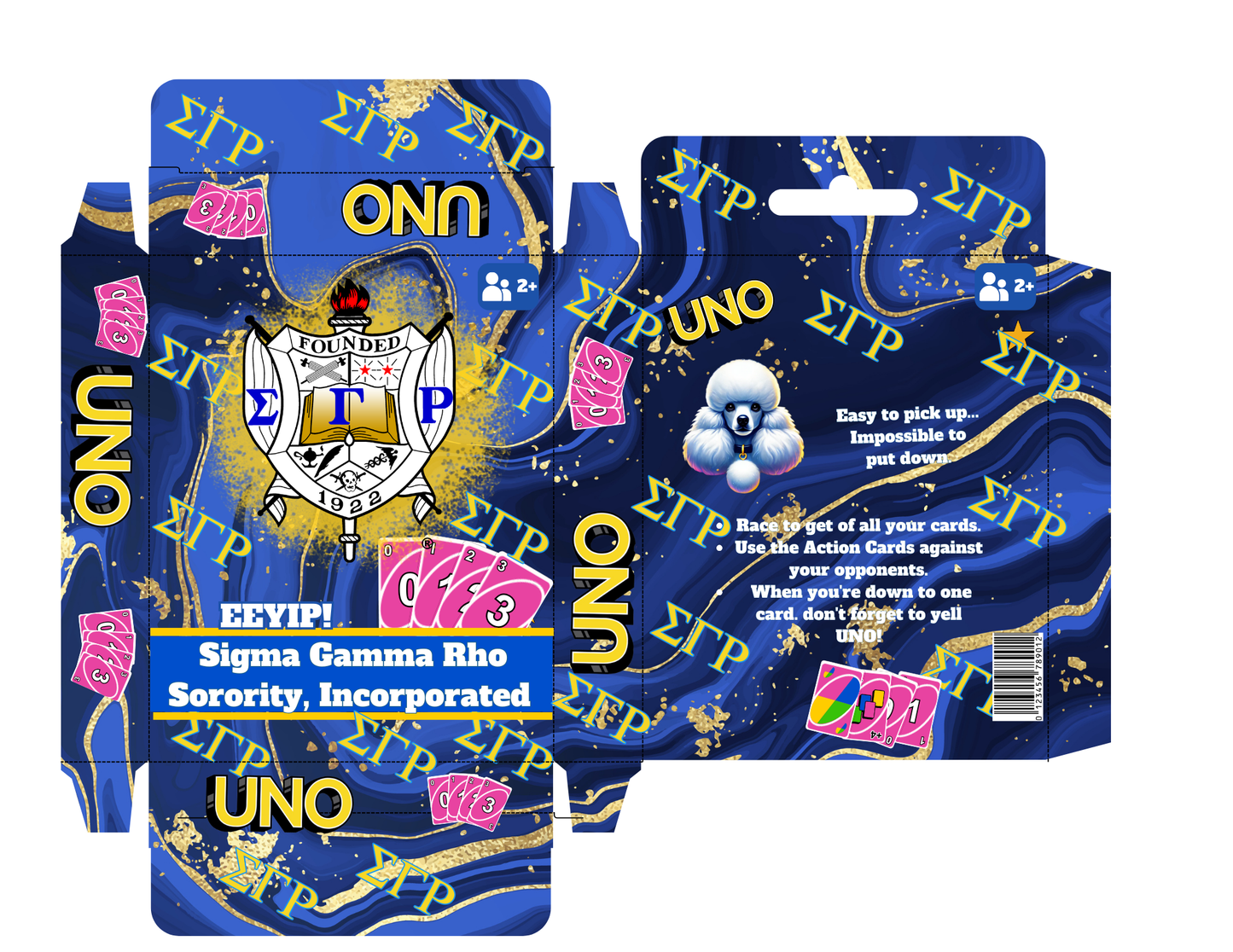 Sigma Gamma Rho UNO Cards Editable Template