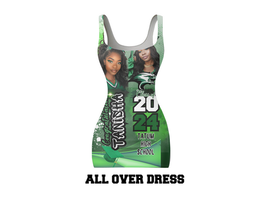 Editable Green Graduation Dress Design