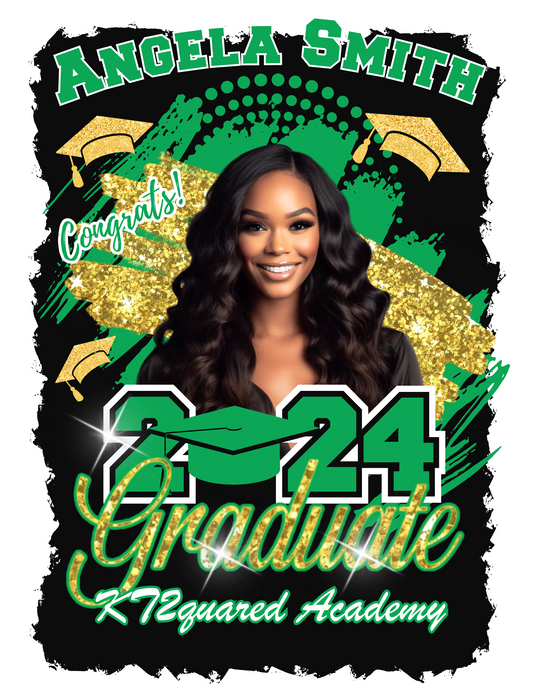 Green and Gold Editable Graduation Design