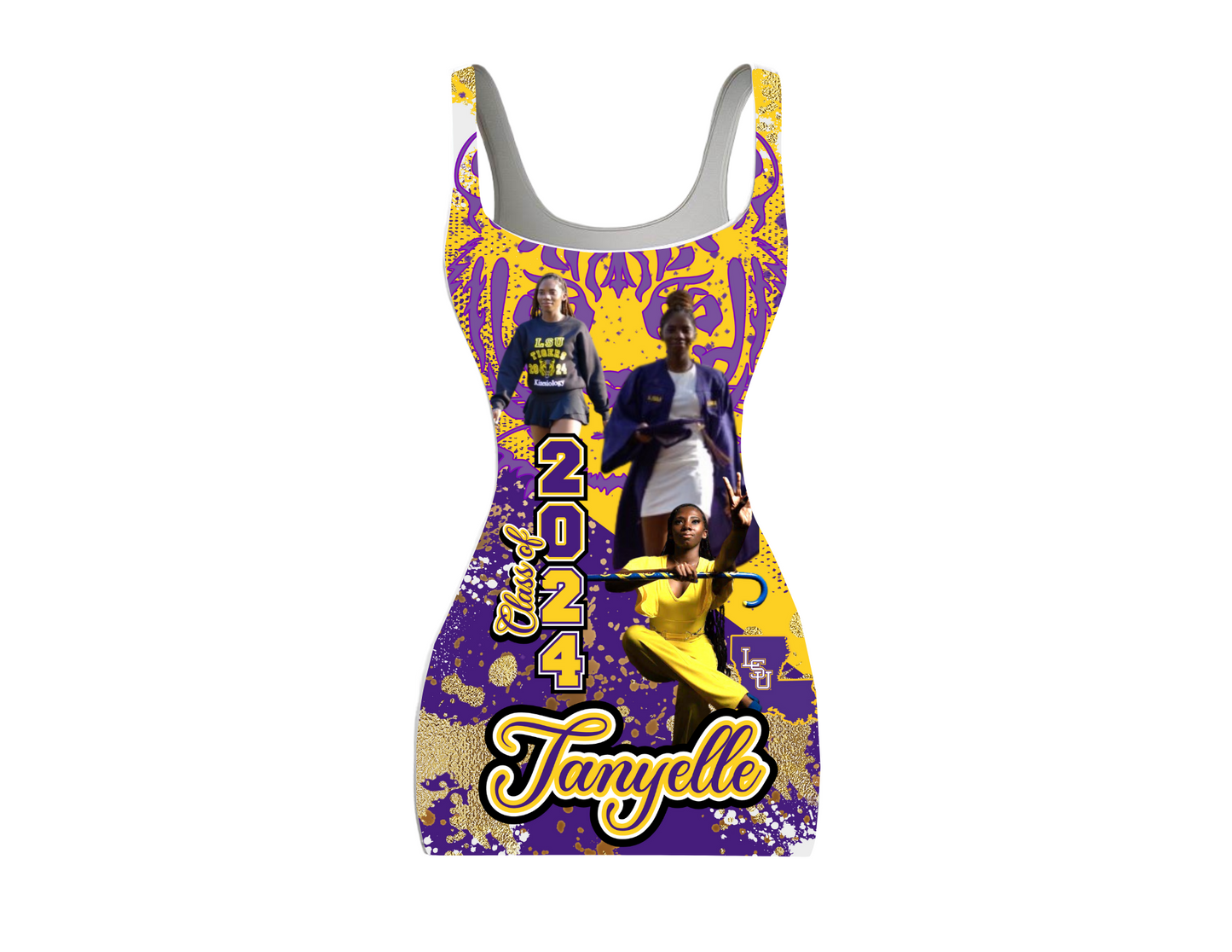 Editable LSU Graduation Stole, Graduation Stole Sash, Red or any color, Editable in Canva, Class of 2024 Graduation Stole, Perfect for Sublimation