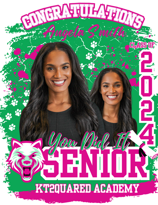 Pink and Green Editable Graduation Design