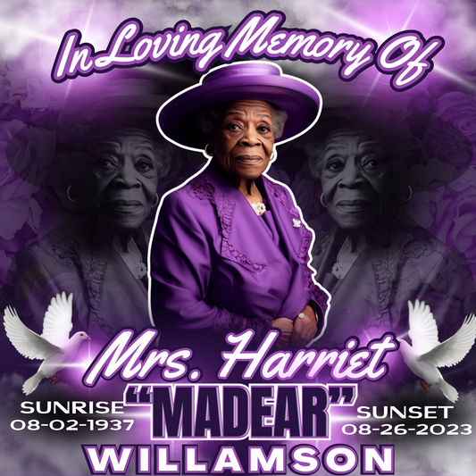 Single Editable Memorial Design (Purple)